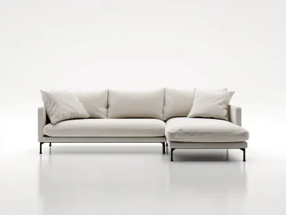 Canapé d'angle en tissu - 255x160x85 cm - beige clair - style moderne et minimaliste-Nestlego