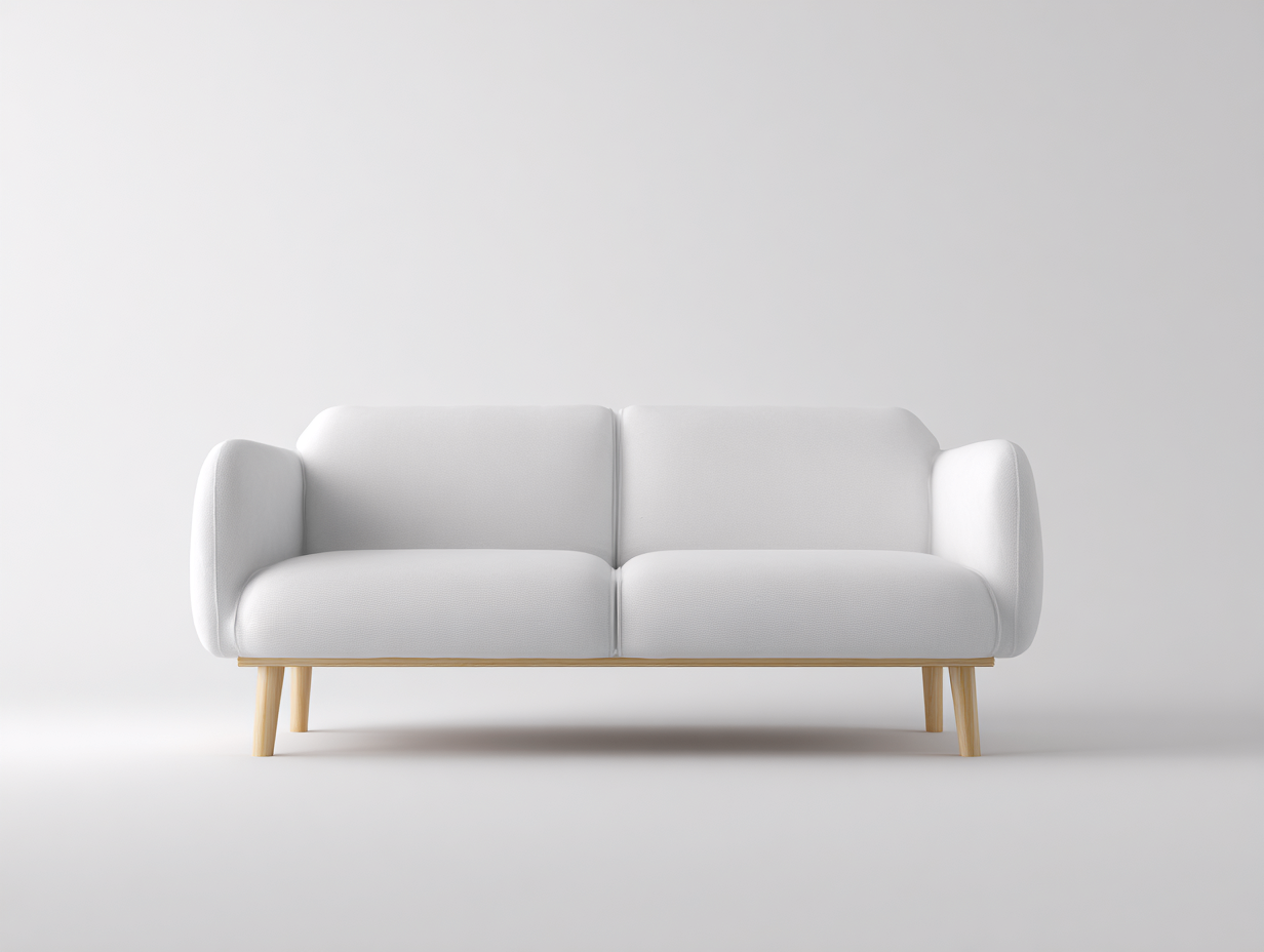 Canapé 2 places en tissu 175x90x85 cm - blanc - style scandinave minimaliste-Nestlego