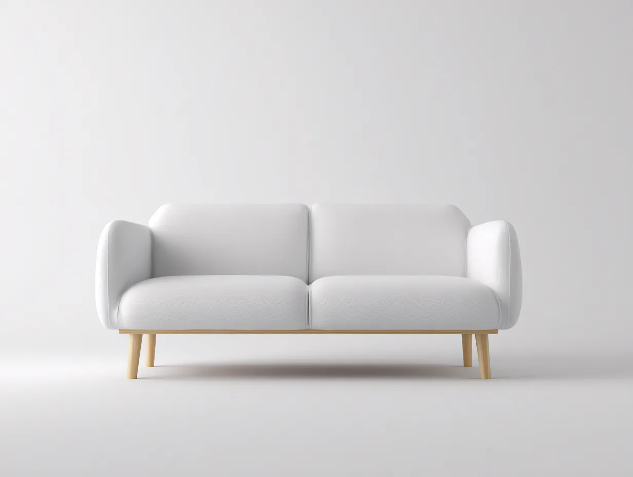 Canapé 2 places en tissu 175x90x85 cm - blanc - style scandinave minimaliste-Nestlego