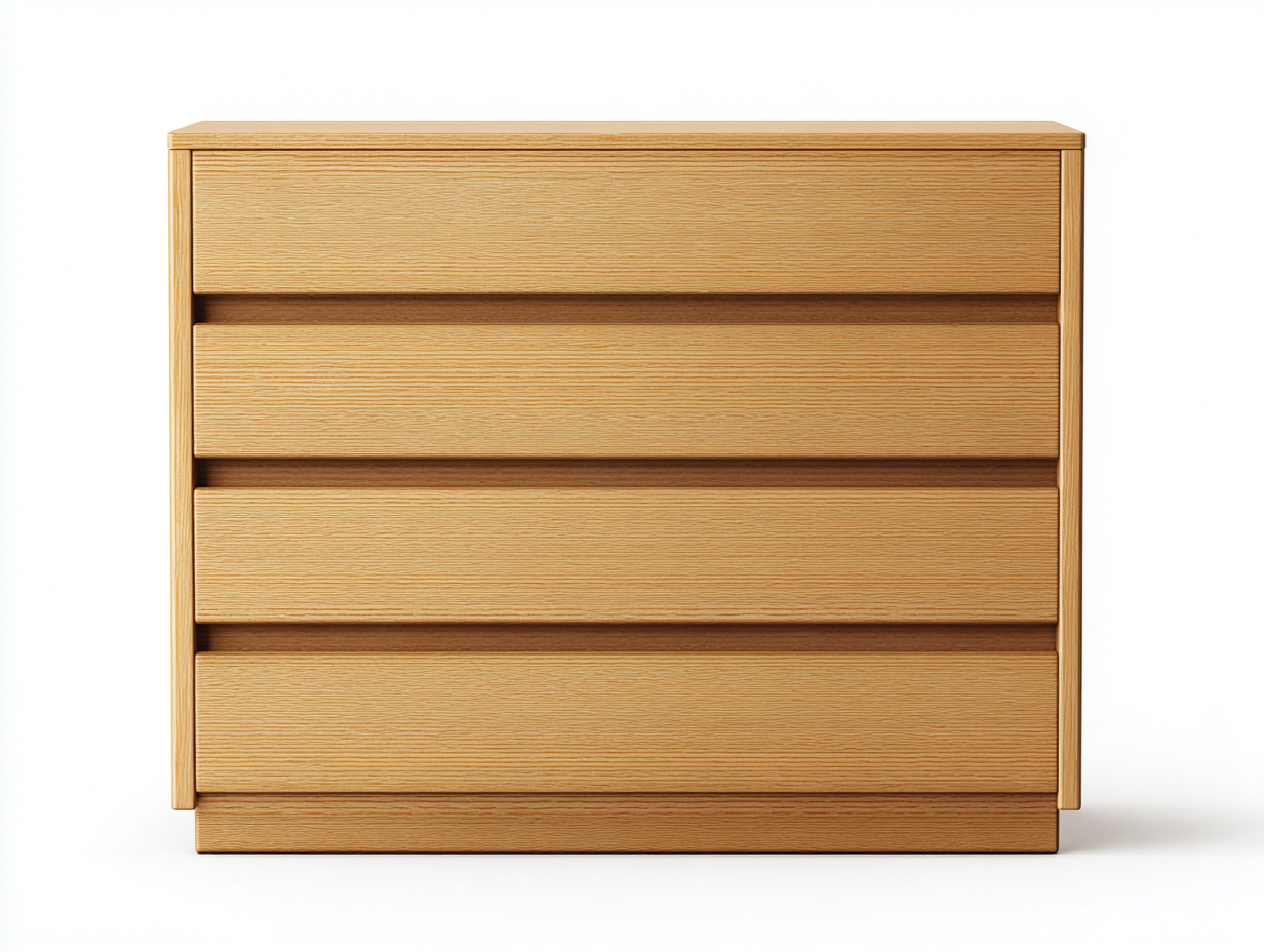 Commode en bois chêne 80x42x88 cm - chêne doré - style moderne et épuré-Nestlego