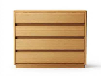 Commode en bois chêne 80x42x88 cm - chêne doré - style moderne et épuré-Nestlego