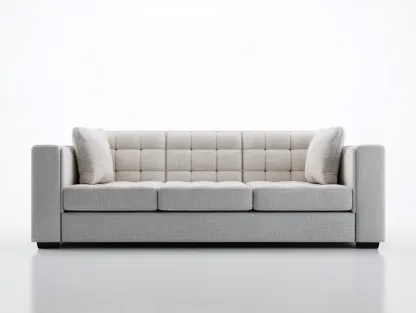 Canapé 3 places en tissu 210x90x85 cm - gris clair - style moderne capitonné-Nestlego