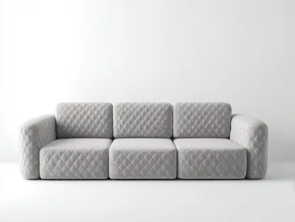 Canapé 3 places en velours matelassé 210x90x85 cm - gris clair - style contemporain capitonné intégral-Nestlego