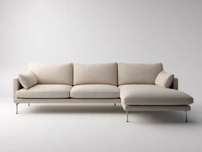 Canapé d'angle en tissu 260x160x85 cm - beige - style moderne et épuré-Nestlego