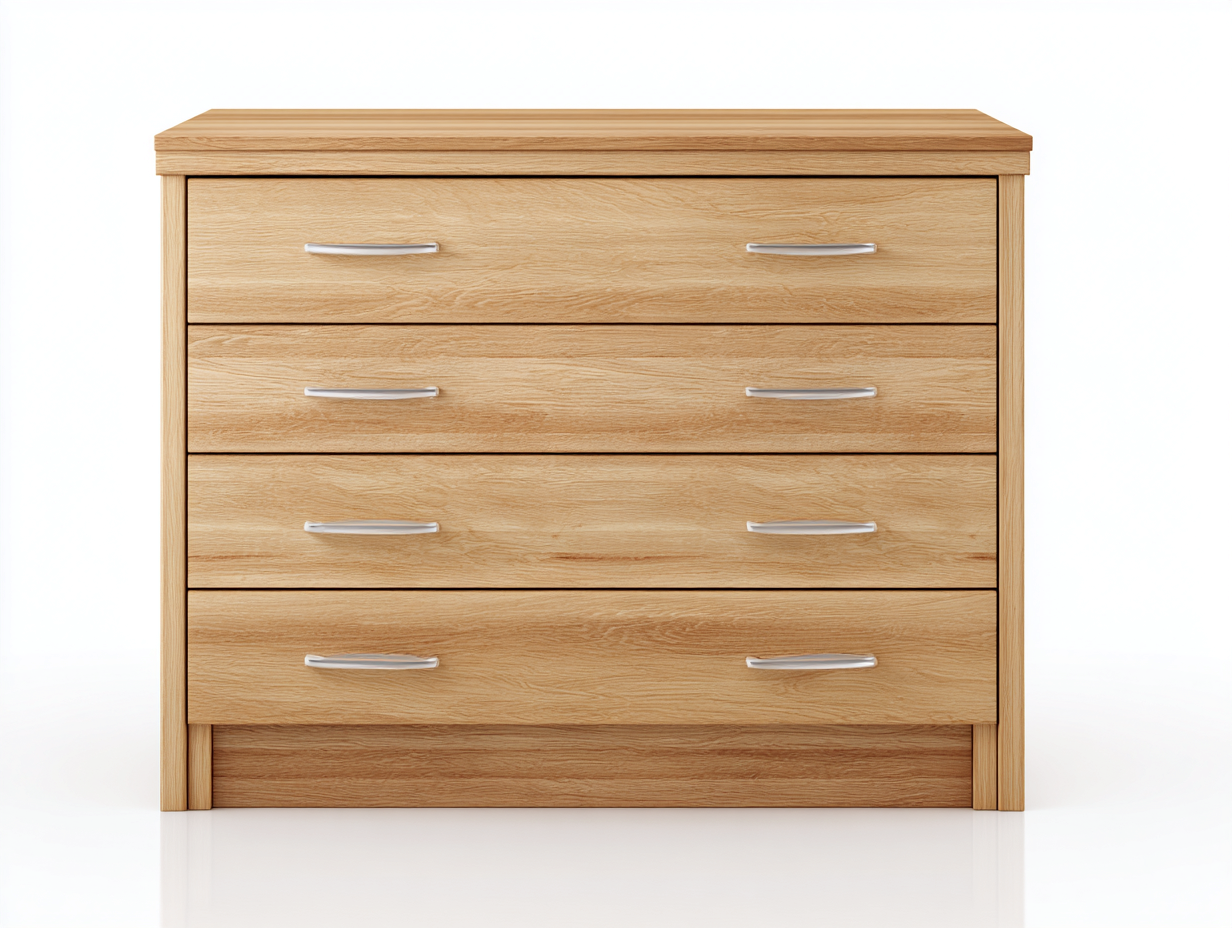 Commode en bois clair 84x44x96 cm - chêne naturel - style contemporain - avec espace de rangement-Nestlego