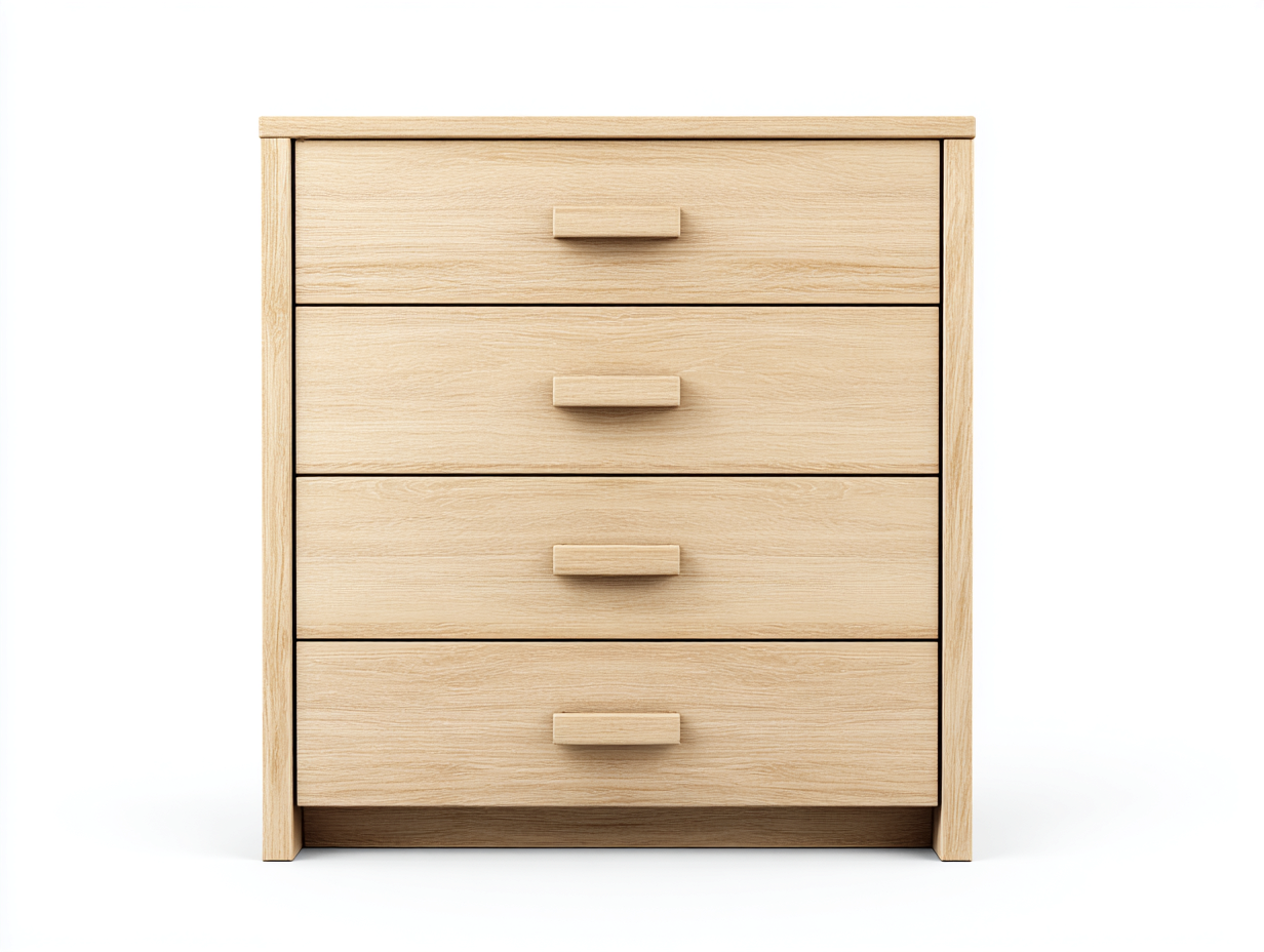 Commode en bois clair 80x40x90 cm - chêne naturel - design minimaliste moderne-Nestlego