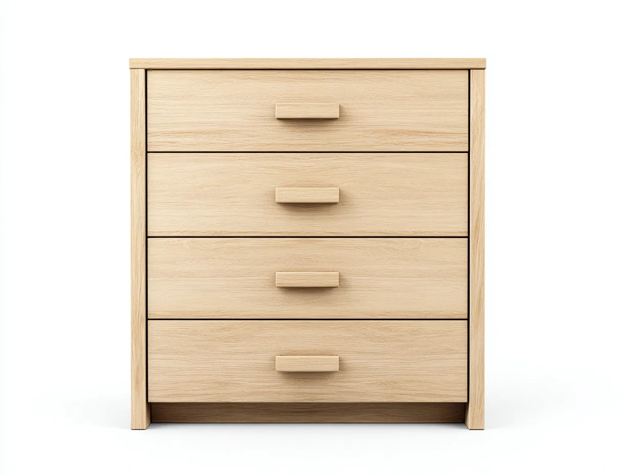 Commode en bois clair 80x40x90 cm - chêne naturel - design minimaliste moderne-Nestlego