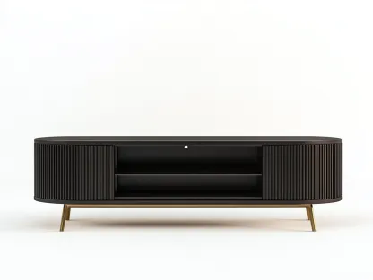 Meuble TV en bois MDF 170x40x50 cm - noir mat et doré - design moderne avec pieds métalliques et espace de rangement-Nestlego
