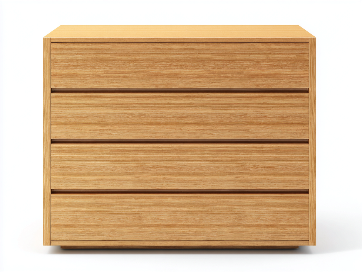 Commode en bois clair 82x45x92 cm - chêne clair - style minimaliste - avec espace de rangement-Nestlego