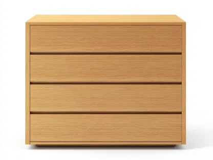 Commode en bois clair 82x45x92 cm - chêne clair - style minimaliste - avec espace de rangement-Nestlego