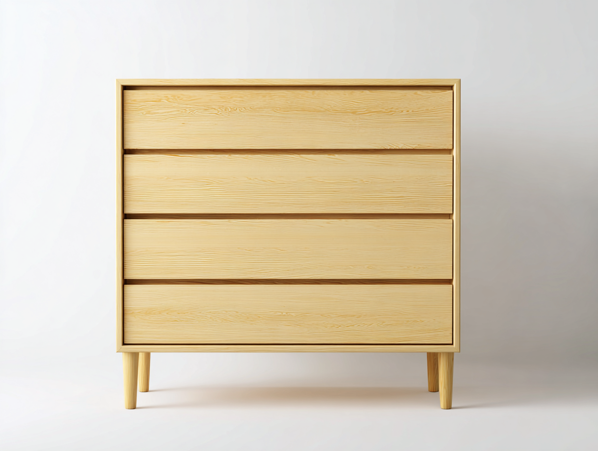 Commode en bois clair sur pieds 80x40x95 cm - pin naturel - style scandinave et épuré-Nestlego