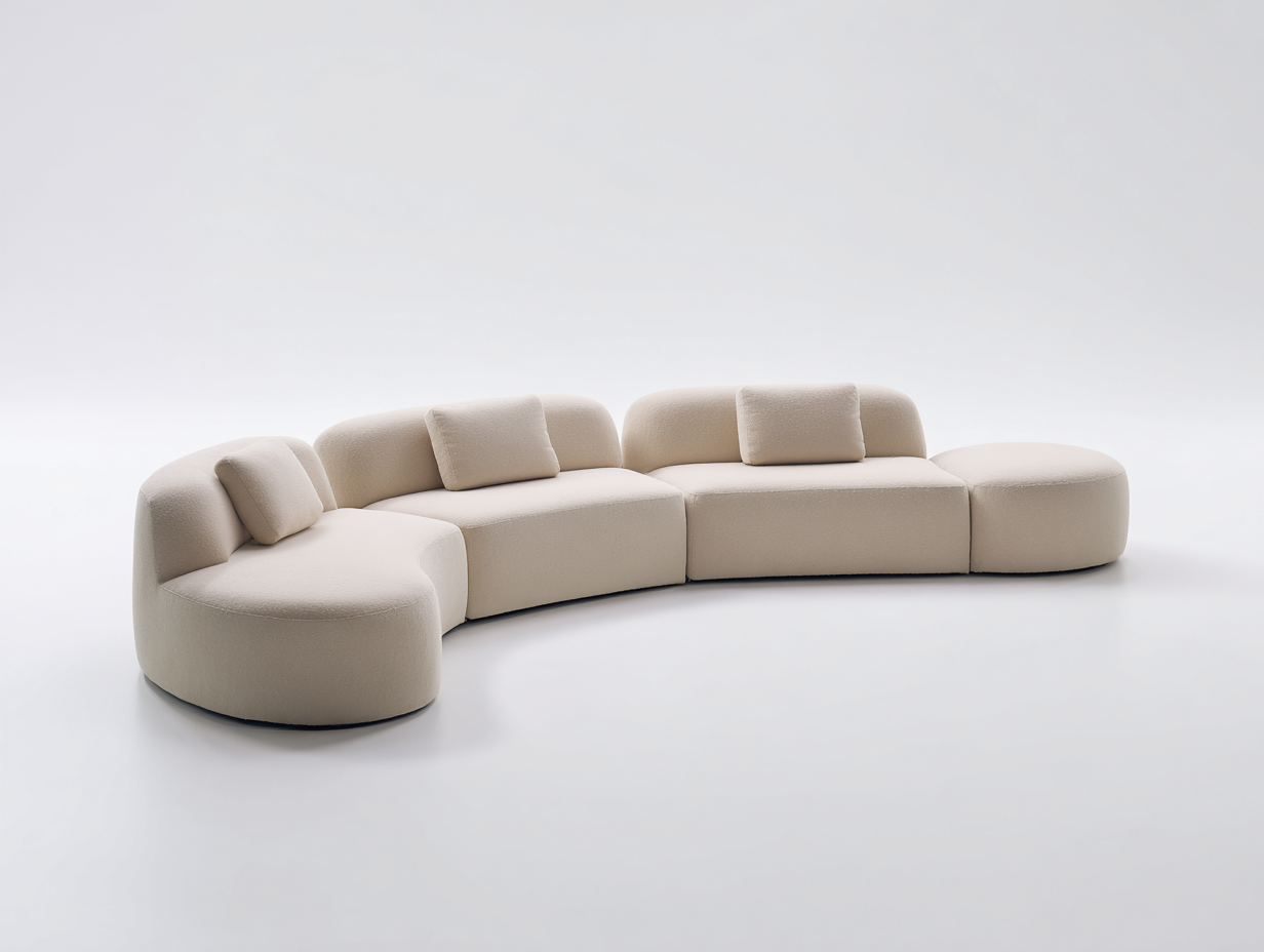 Canapé d'angle en tissu - 300x160x85 cm - beige - design modulable et contemporain-Nestlego