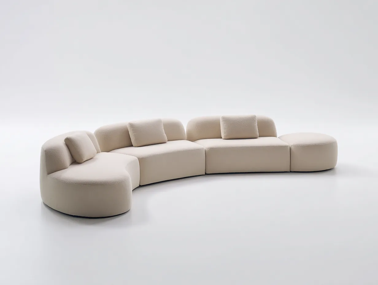 Canapé d'angle en tissu - 300x160x85 cm - beige - design modulable et contemporain-Nestlego