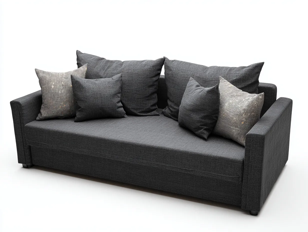 Canapé 2 places en tissu 160x90x85 cm - gris foncé - style moderne épuré-Nestlego