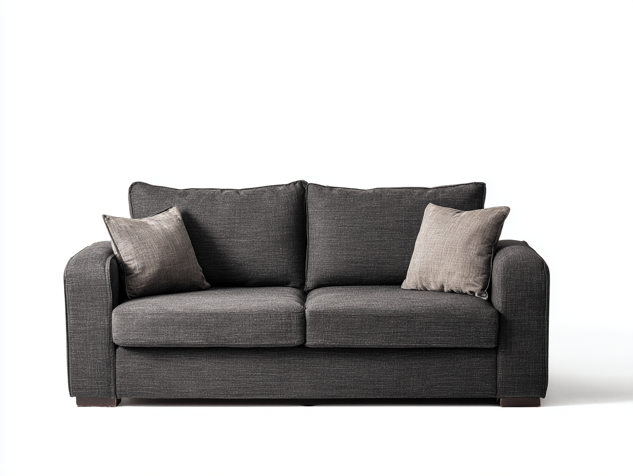 Canapé 2 places en tissu gris foncé 165x90x85 cm - design classique - confort moelleux et structure robuste-Nestlego