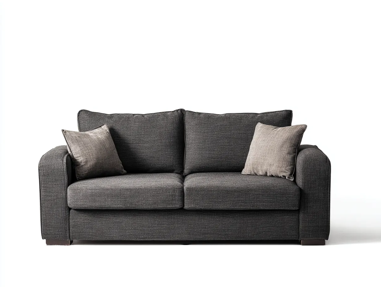 Canapé 2 places en tissu gris foncé 165x90x85 cm - design classique - confort moelleux et structure robuste-Nestlego