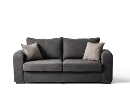 Canapé 2 places en tissu gris foncé 165x90x85 cm - design classique - confort moelleux et structure robuste-Nestlego