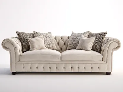 Canapé 2 places en tissu beige clair 175x95x85 cm - style Chesterfield capitonné - allure élégante et raffinée-Nestlego