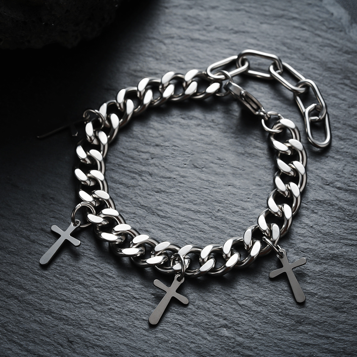 Retro Titanium Steel Cross Jewelry Set -  Single Options (Ring/Bracelet/Necklace)