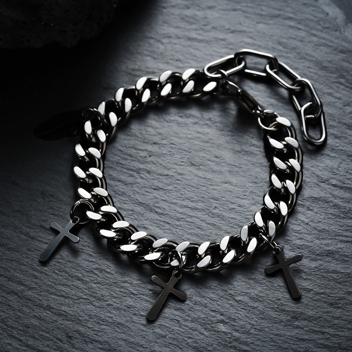 Retro Titanium Steel Cross Jewelry Set -  Single Options (Ring/Bracelet/Necklace)