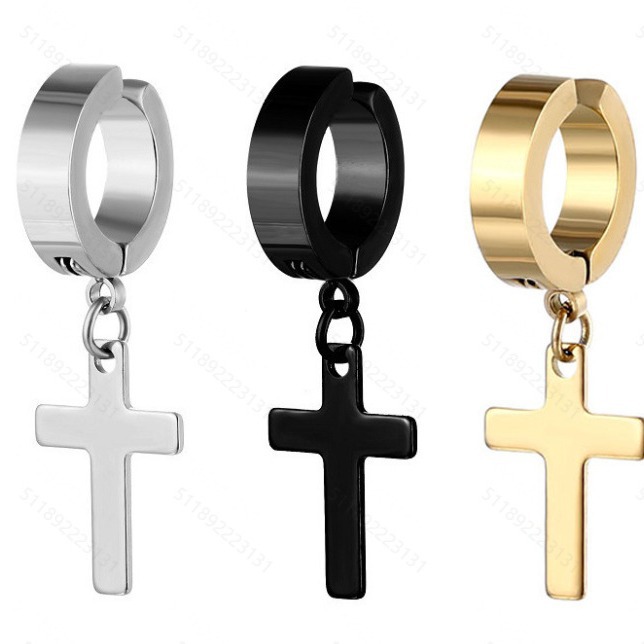 Men's Christian Cross Hip Hop Ear Cuff