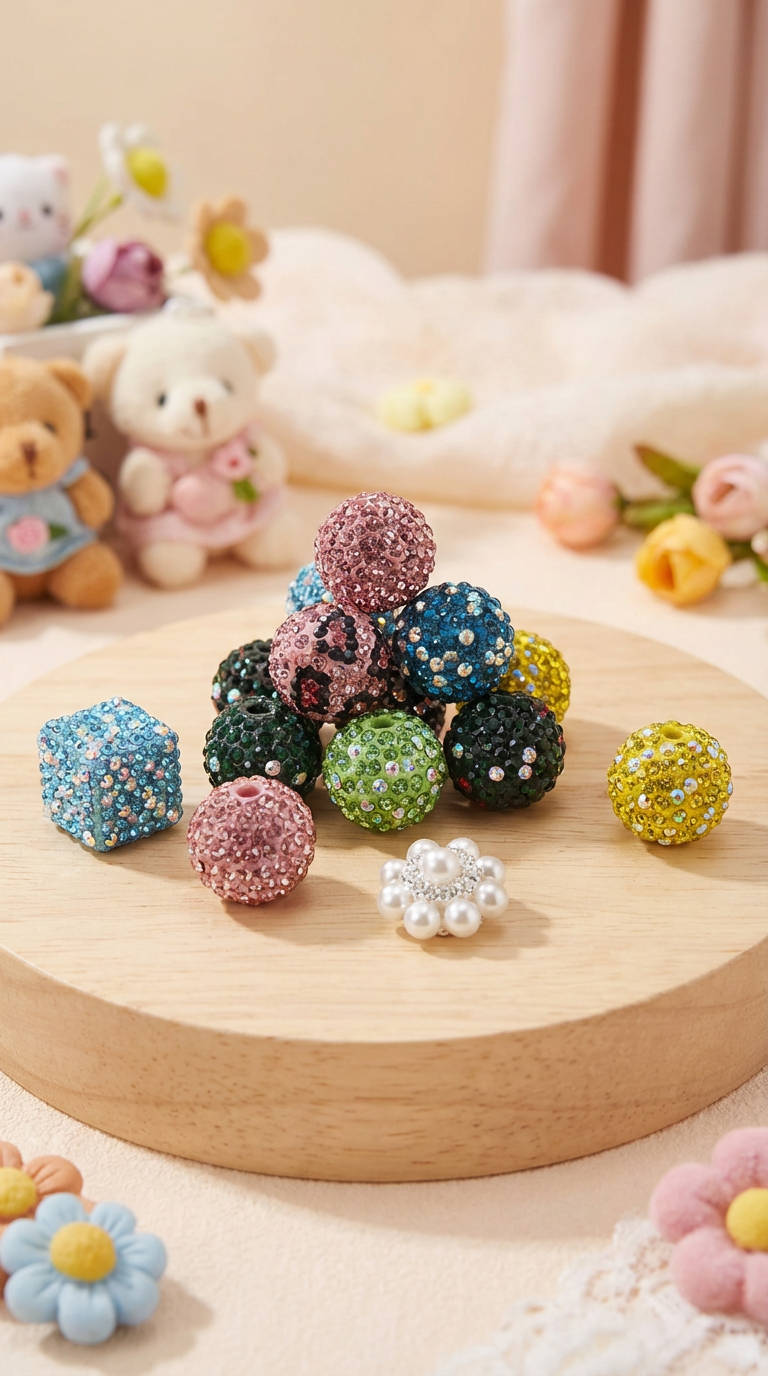 DIY Shiny Rhinestone & Pearl Bead Accessories - 3pcs for 1 Euro | Sparkly Jewelry Making Craft Supplies