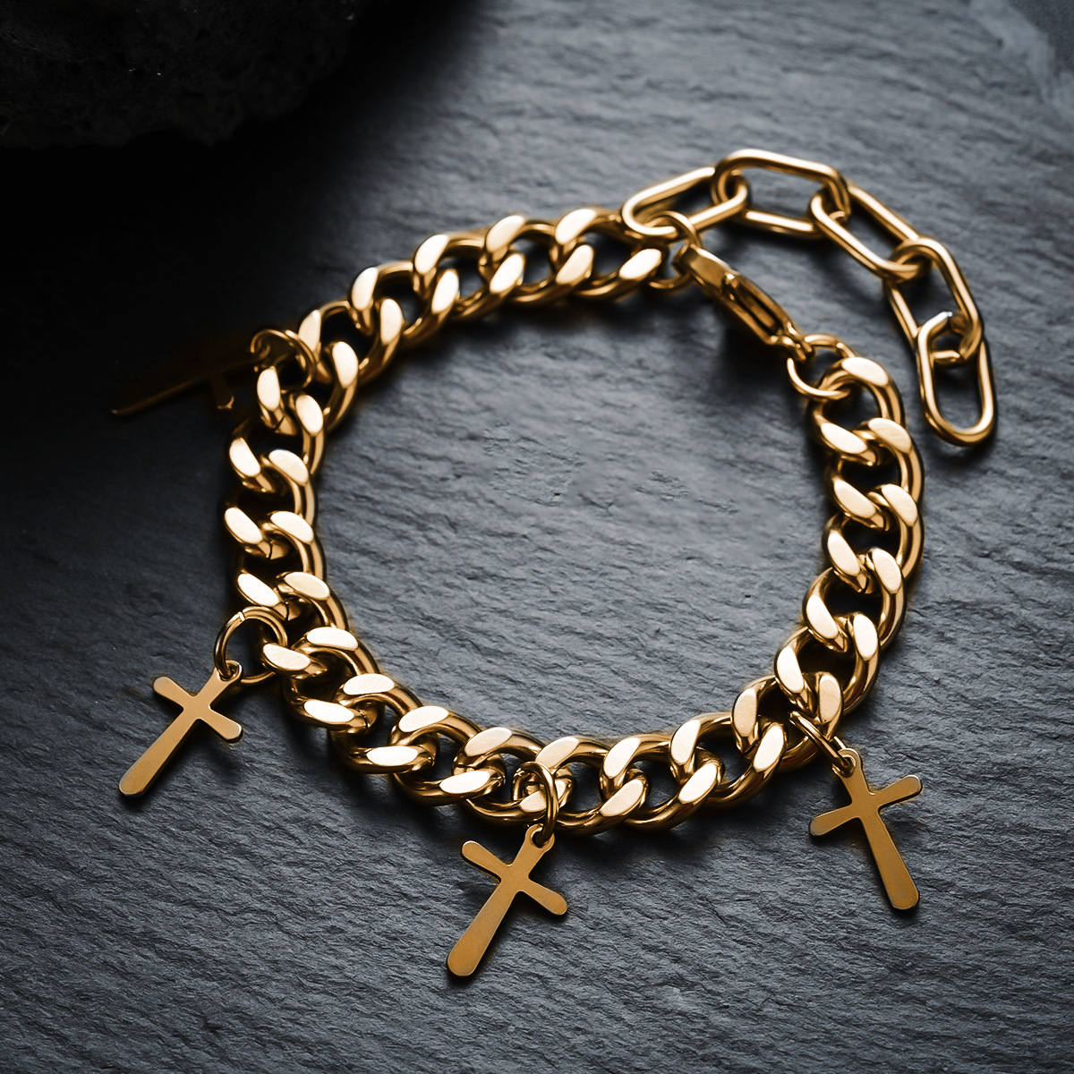 Retro Titanium Steel Cross Jewelry Set -  Single Options (Ring/Bracelet/Necklace)