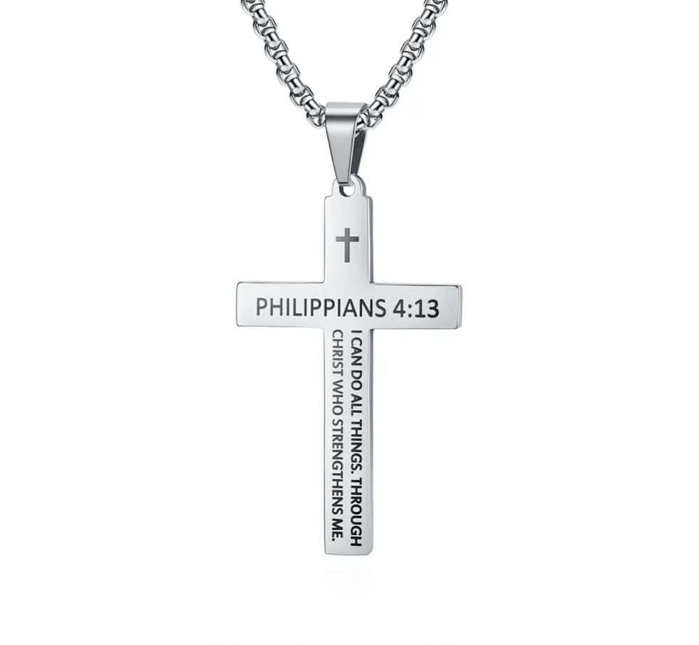 Bible Verse Stainless Steel Cross Necklace Collection