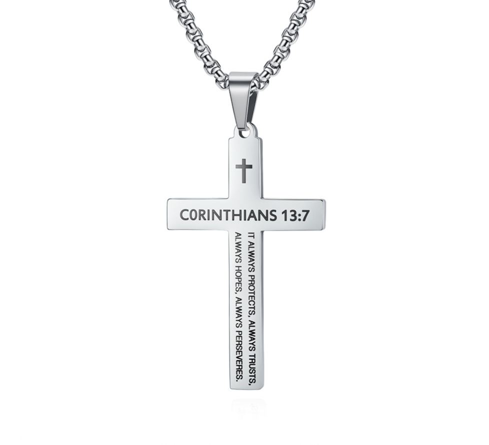 Bible Verse Stainless Steel Cross Necklace Collection