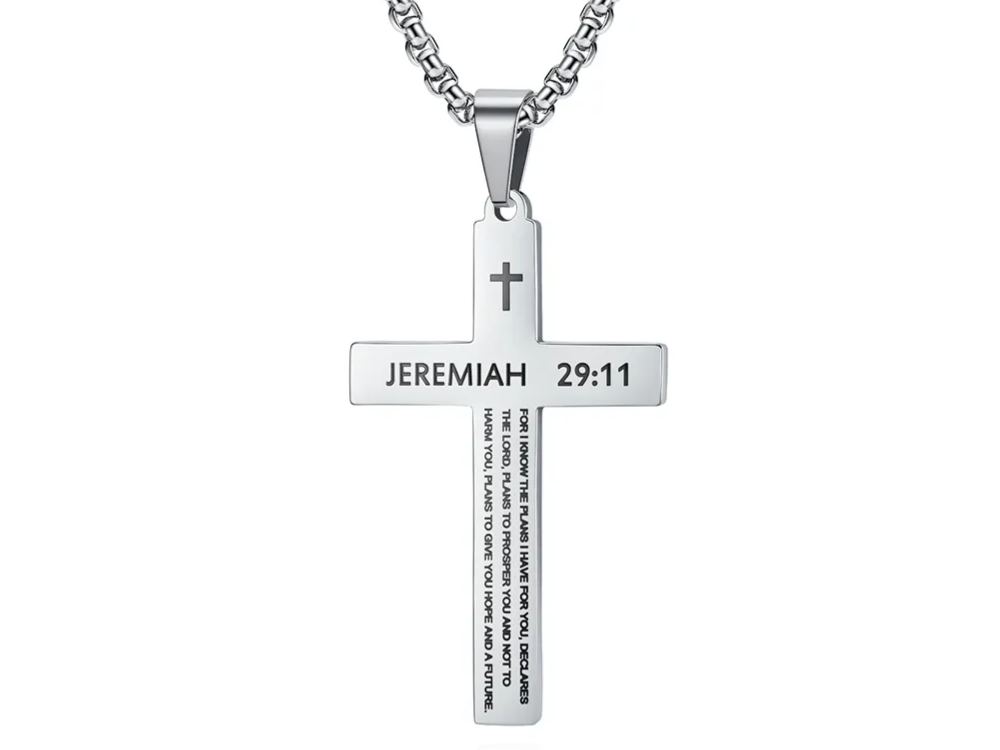 Bible Verse Stainless Steel Cross Necklace Collection