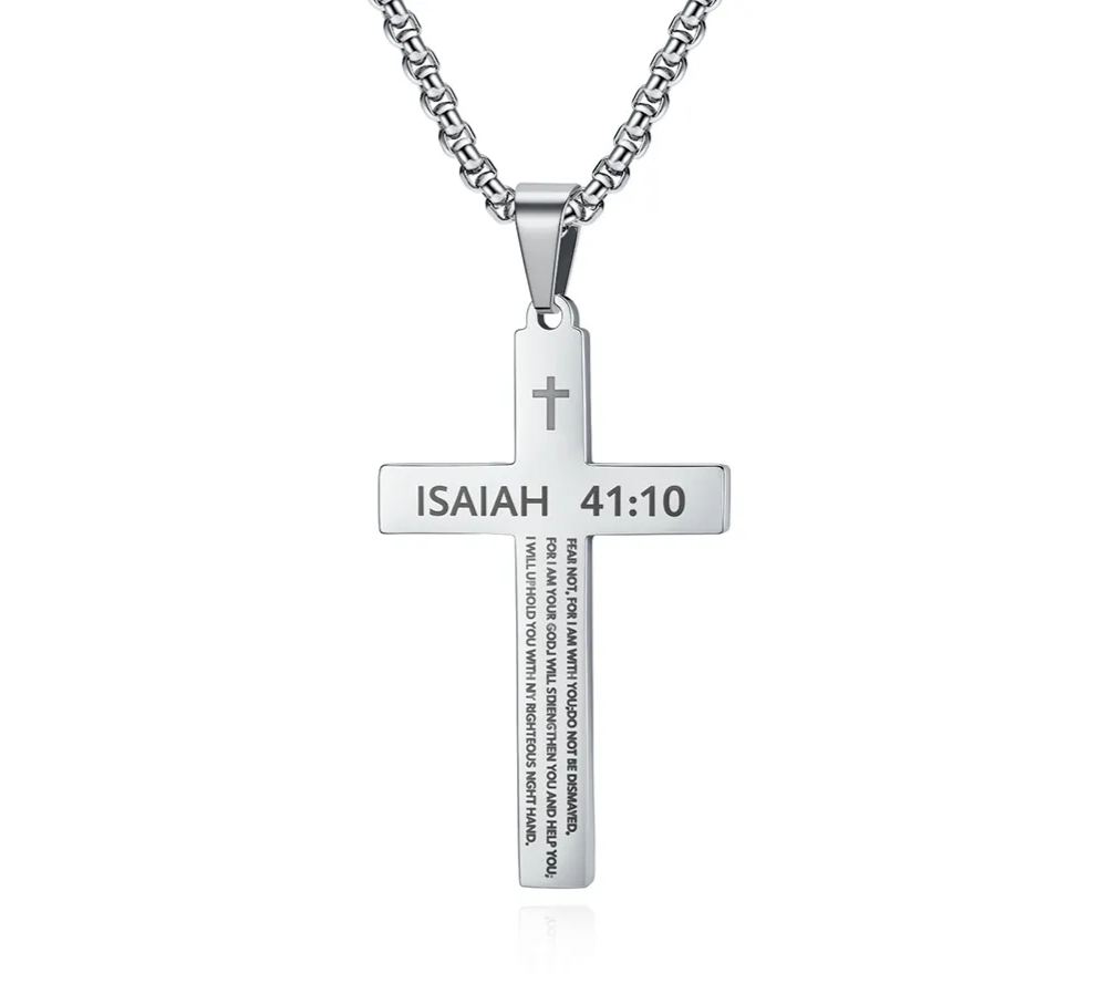 Bible Verse Stainless Steel Cross Necklace Collection