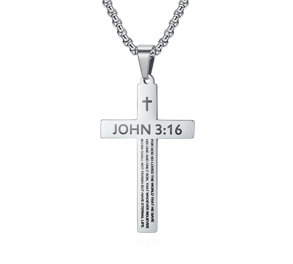 Bible Verse Stainless Steel Cross Necklace Collection