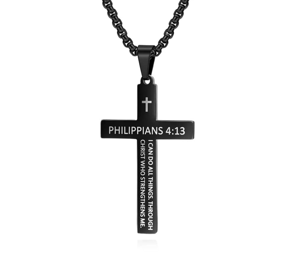 Bible Verse Stainless Steel Cross Necklace Collection