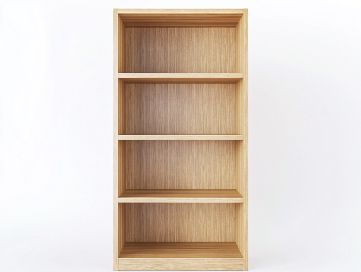Bibliothèque en chêne clair 80x30x180 cm - finition naturelle - avec espace de rangement - style moderne-Frameoliq