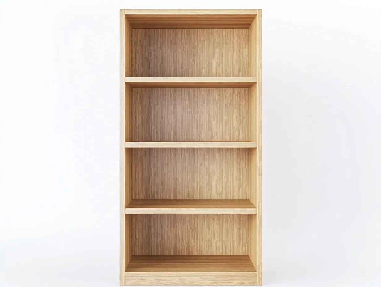 Bibliothèque en chêne clair 80x30x180 cm - finition naturelle - avec espace de rangement - style moderne-Frameoliq