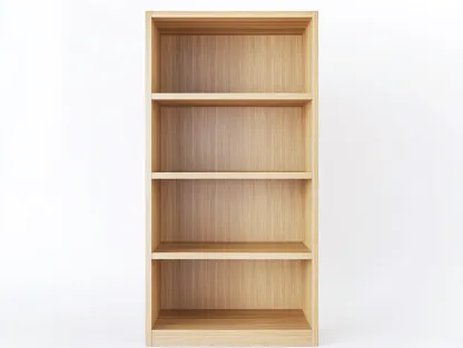 Bibliothèque en chêne clair 80x30x180 cm - finition naturelle - avec espace de rangement - style moderne-Frameoliq