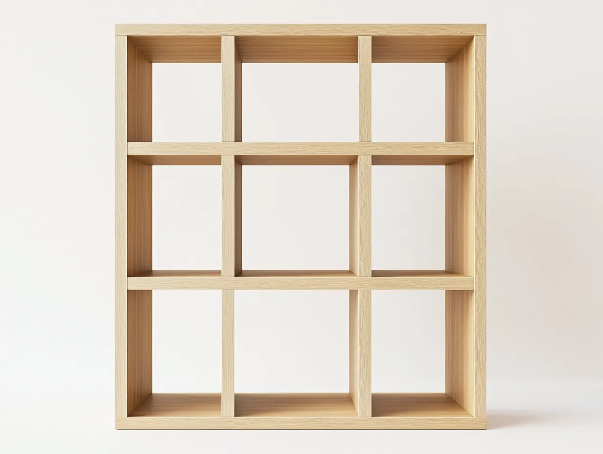 Bibliothèque en bois naturel 120x30x160 cm - style minimaliste - avec espace de rangement-Frameoliq