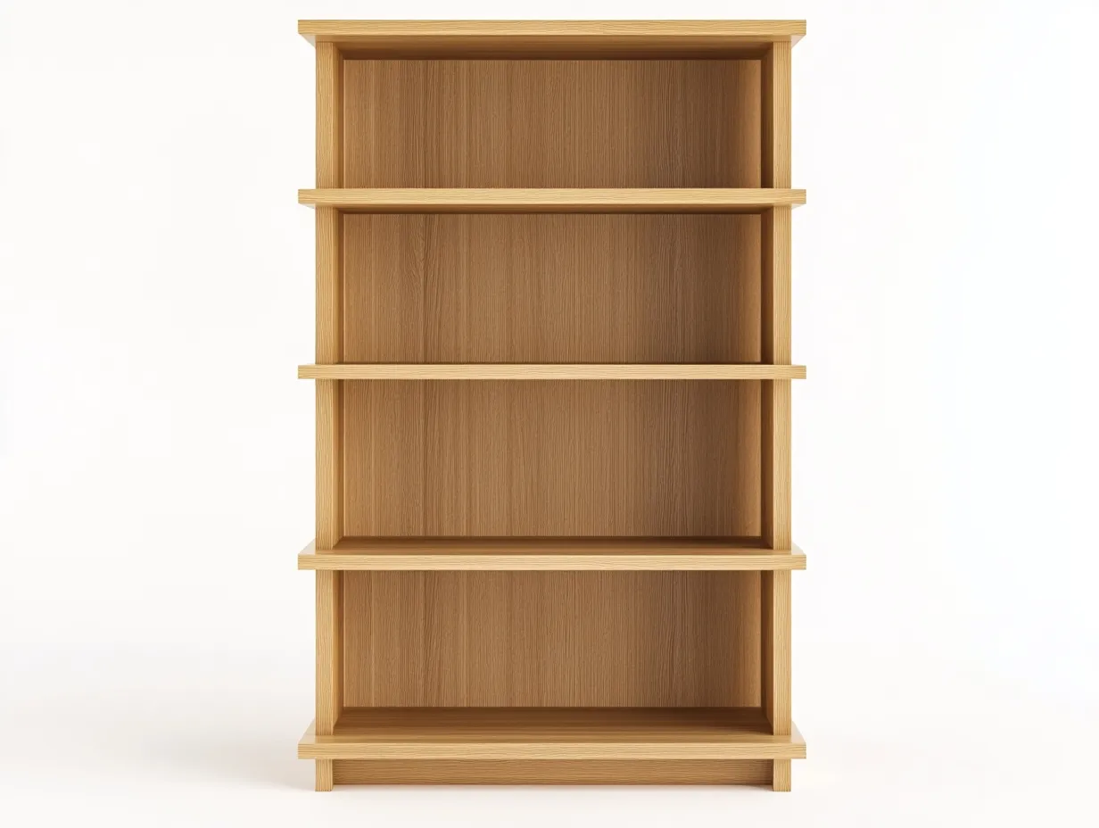 Bibliothèque en bois 80x35x150 cm - chêne clair - avec espace de rangement-Frameoliq