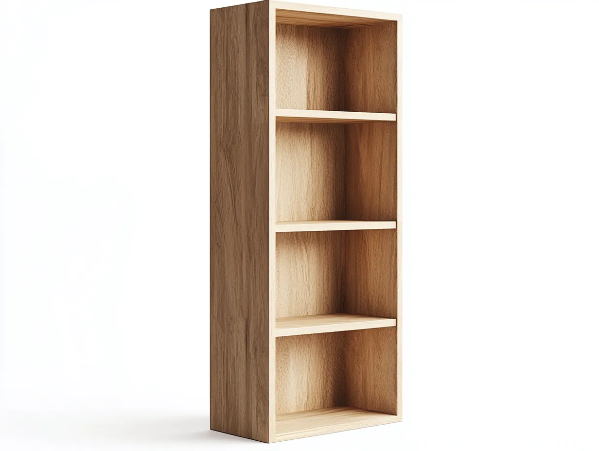Bibliothèque en chêne clair 70x30x180 cm - finition naturelle - avec espace de rangement - style moderne-Frameoliq