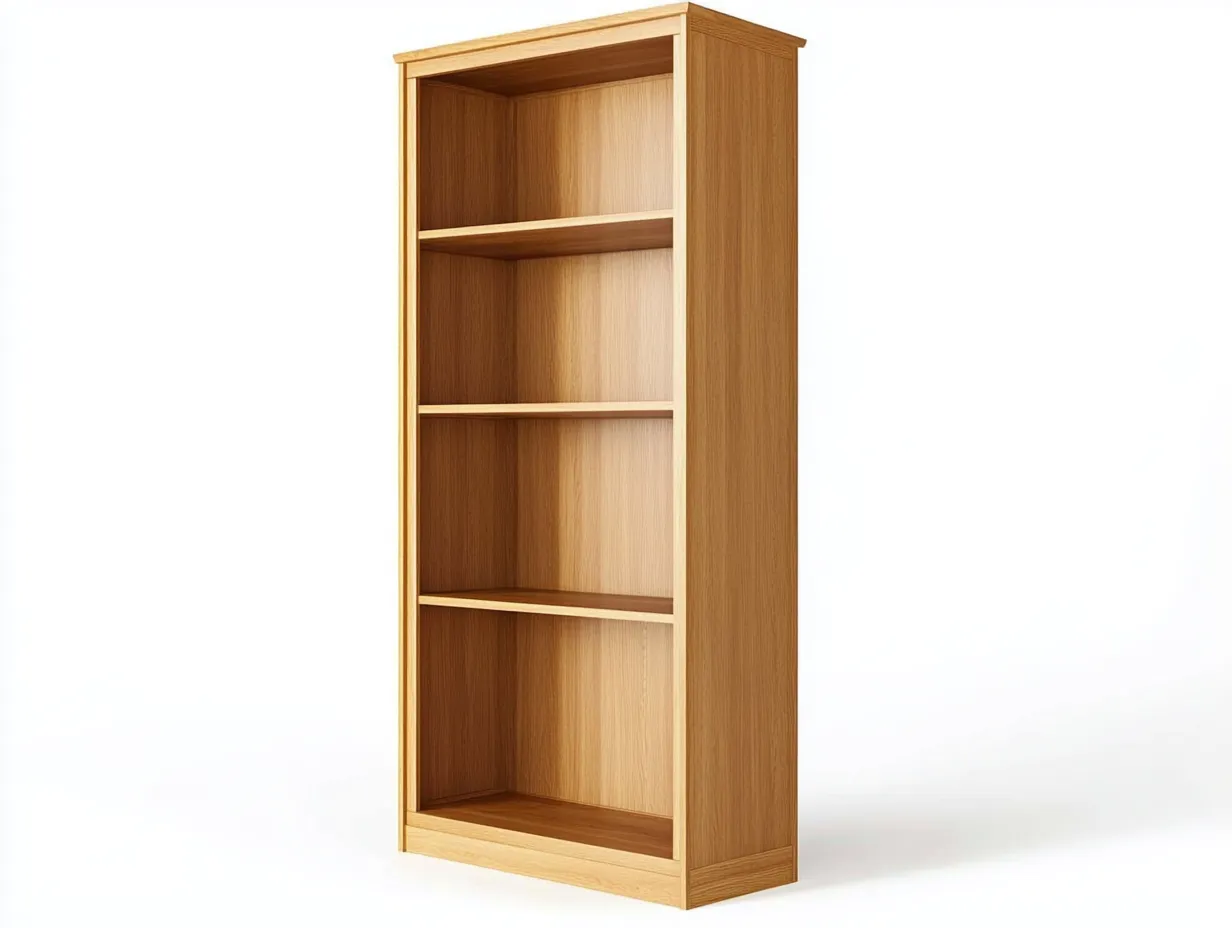 Bibliothèque en bois 80x35x180 cm - chêne moyen - avec espace de rangement-Frameoliq