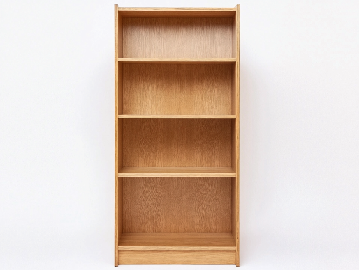 Bibliothèque en bois naturel 70x30x180 cm - style moderne - avec espace de rangement-Frameoliq