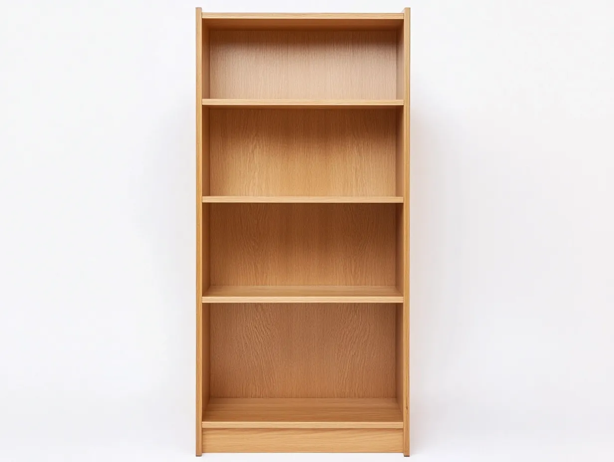 Bibliothèque en bois naturel 70x30x180 cm - style moderne - avec espace de rangement-Frameoliq