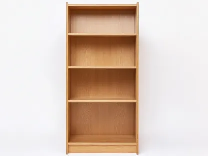 Bibliothèque en bois naturel 70x30x180 cm - style moderne - avec espace de rangement-Frameoliq