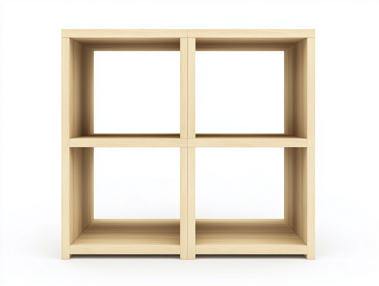 Bibliothèque en bois naturel 80x30x80 cm - style minimaliste - avec espace de rangement-Frameoliq