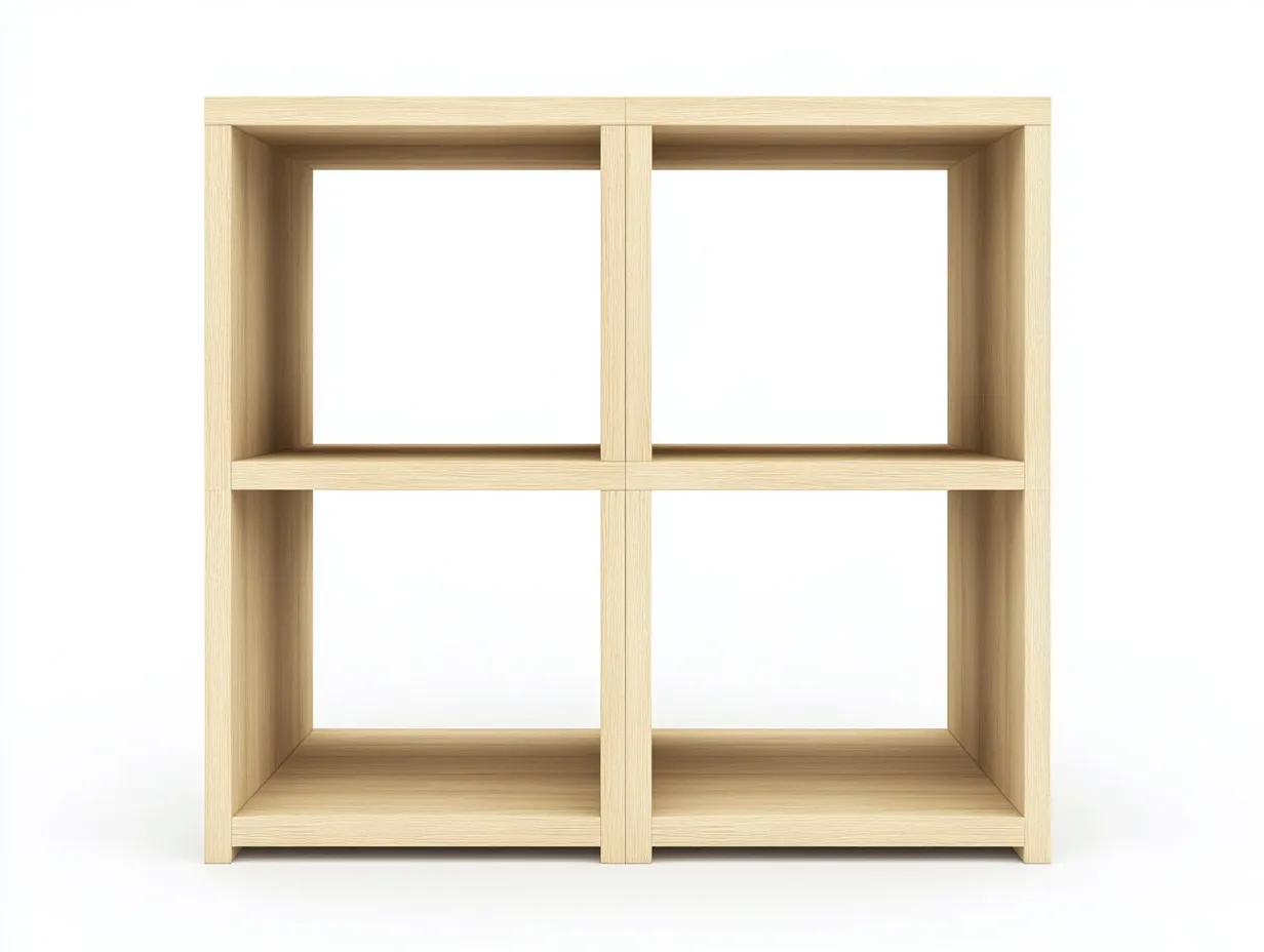Bibliothèque en bois naturel 80x30x80 cm - style minimaliste - avec espace de rangement-Frameoliq