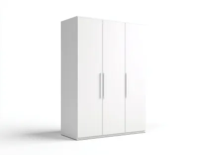 Armoire en bois MDF - 140x55x200 cm - blanc mat - style contemporain avec espaces de rangement-Frameoliq