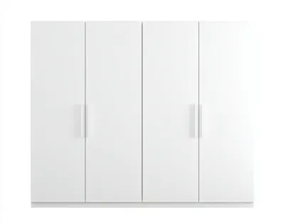 Armoire en bois MDF - 200x55x200 cm - blanc mat - style moderne avec espaces de rangement-Frameoliq