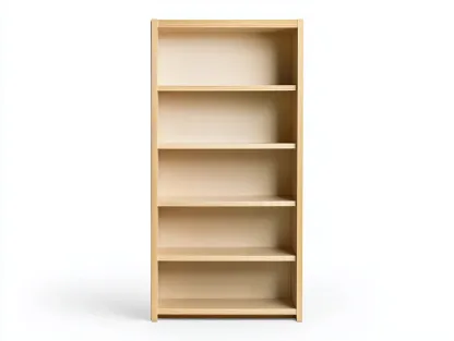 Bibliothèque en bois 80x35x180 cm - chêne clair - avec espace de rangement-Frameoliq