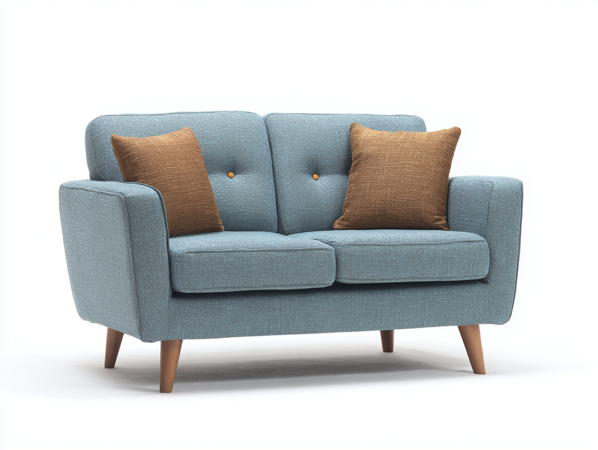 Canapé 2 places en tissu 150x85x88 cm - bleu clair - style scandinave-Abodeno