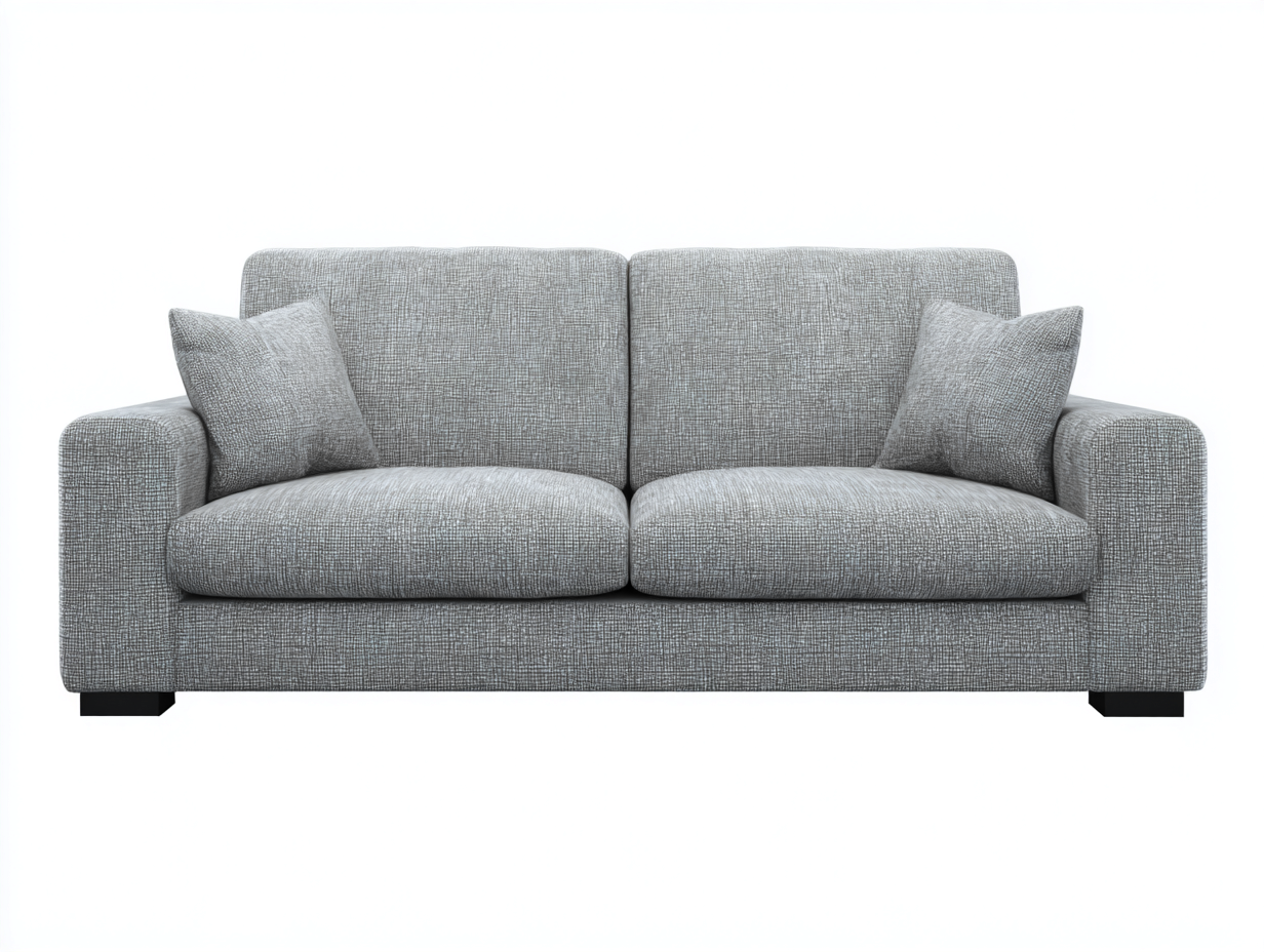 Canapé 3 places en tissu 210x95x90 cm - gris clair - design contemporain-Abodeno